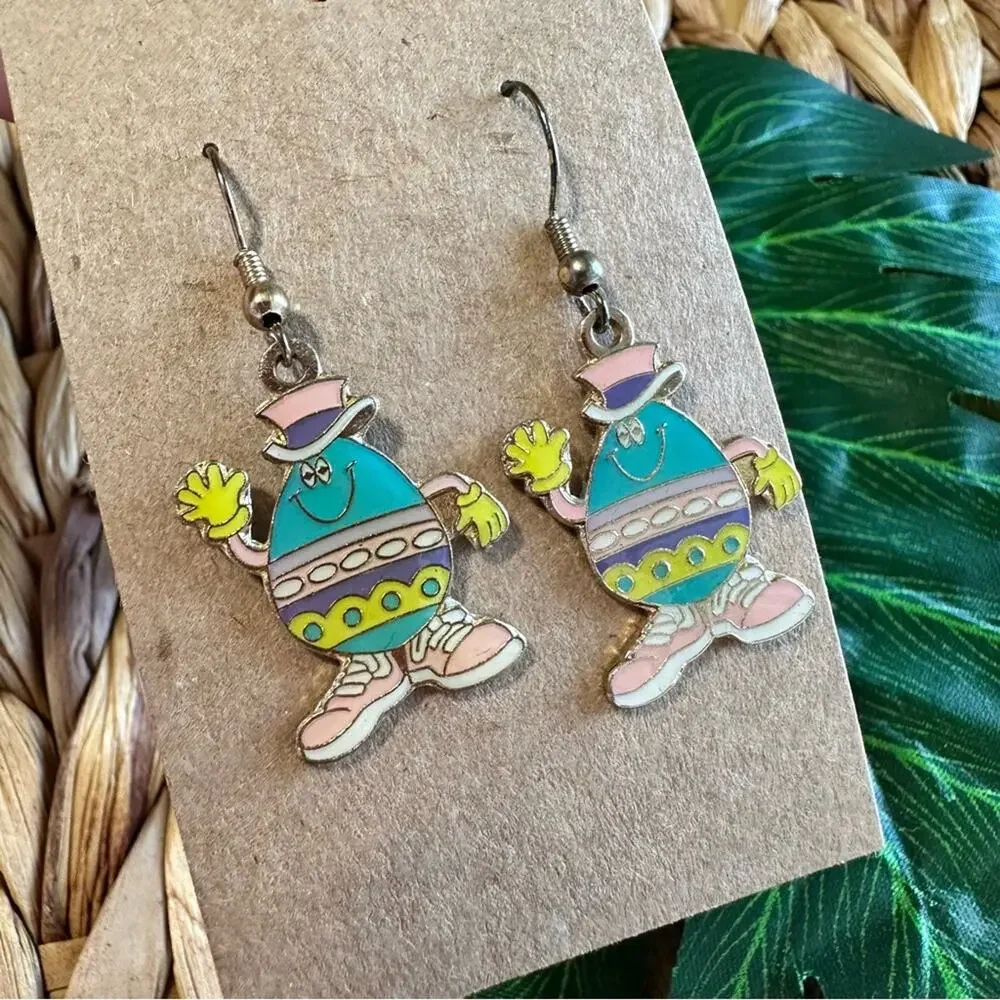 BOGO FREE Vintage Oregon Happy Egg Earrings - Picture 5 of 8